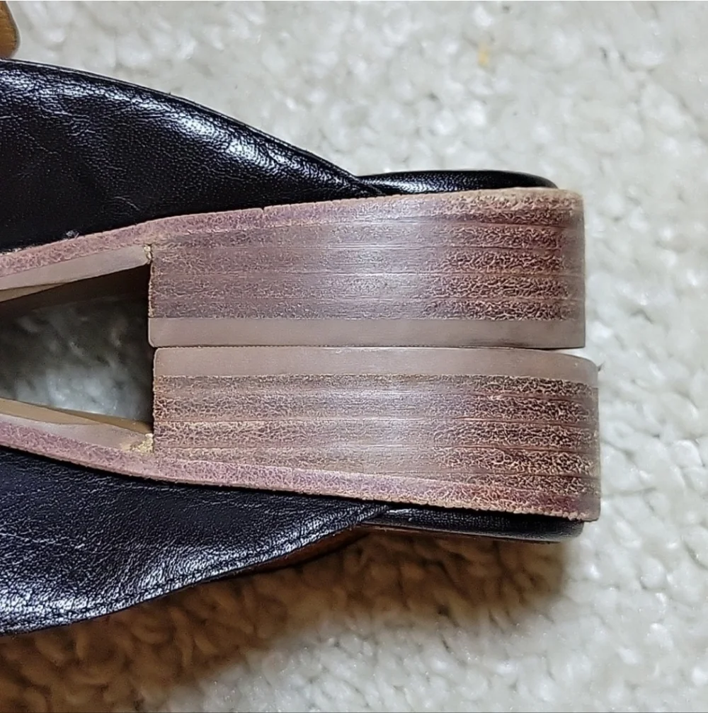 MADEWELL FRANCES mules/slides BLACK Leather size 9_8
